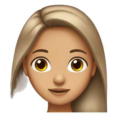 tanned skin girl with brown eyes and long brown hair sticker