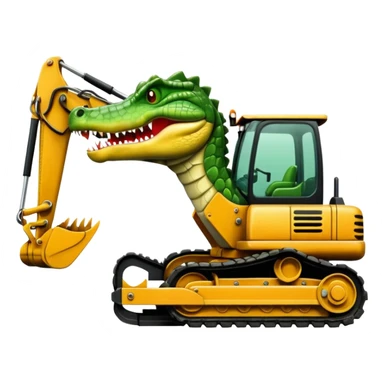 Crocodile in excavator sticker