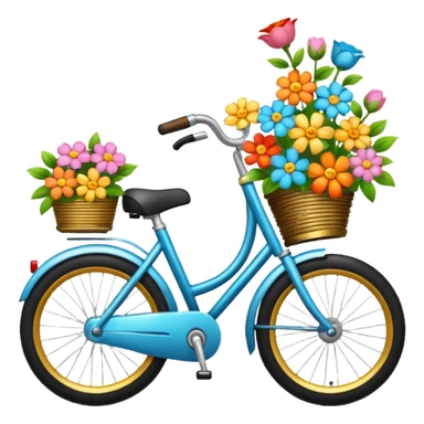 Cycle with flowers sticker