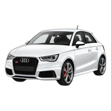 Un chat blanc sur une Audi S1 blanche sticker