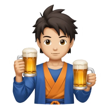 Sangoku with a beer in the hand  sticker