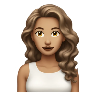 stunning white woman brown flowy hair shiny lips sticker