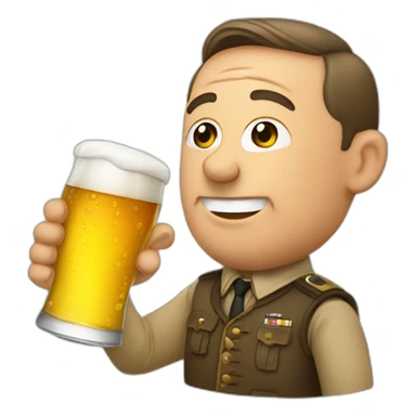 adolf himler drinking a beer sticker