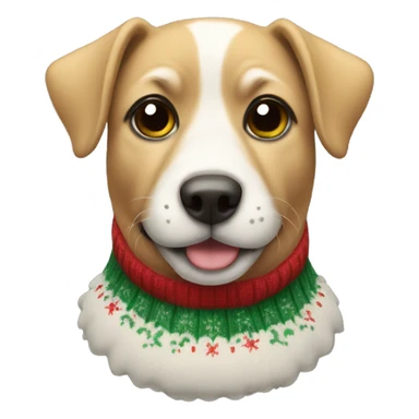 Dog wearing christmas sweater sticker