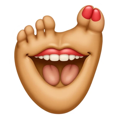 Foot in emoji mouth sticker