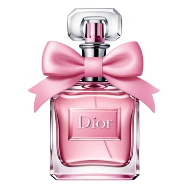Miss Dior perfume bottle with bow, delicate, luxury sticker