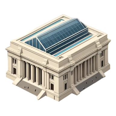 the met museum new york city, isometric exterior view sticker