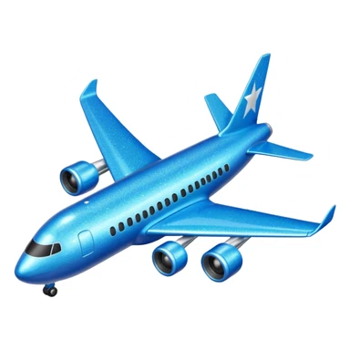 Glitter blue avião sticker