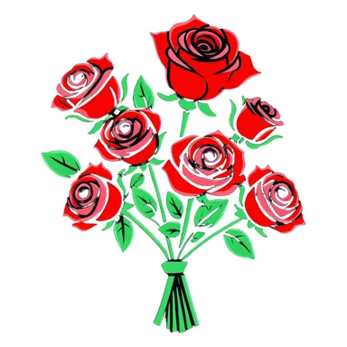romantic bouquet of red roses sticker