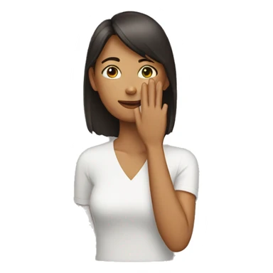 i woman holding her hand above her head sticker