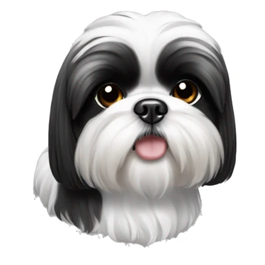 Black and white Shih Tzu sticker