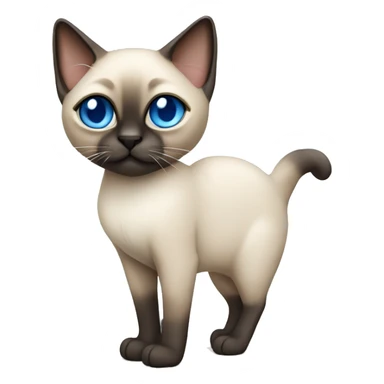 Full body siamese cat with blue eyes sticker