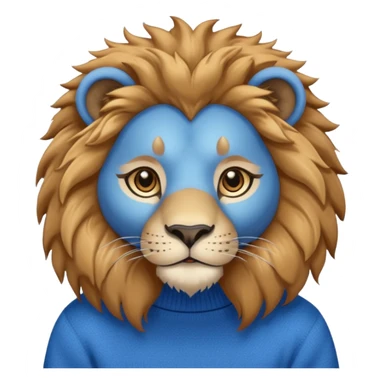 lion wearing blue jumper sticker