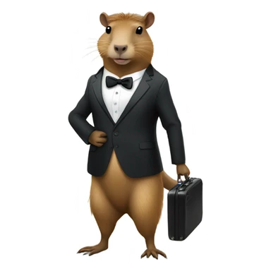 capybara secret agent james bond sticker