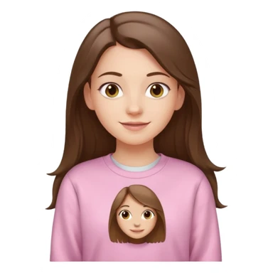 happy white long brunette hair girl with hazel eyes and in light pink sweatshirt with USC in white sticker