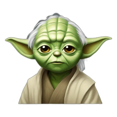 Yoda with a fade sticker
