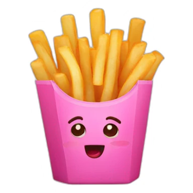 Pink French fries sticker
