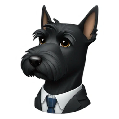 Scottish terrier black in suit sticker