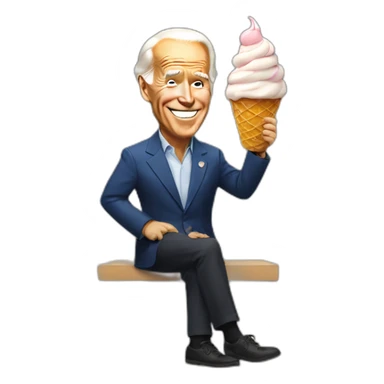 Biden with ice cream cone sticker