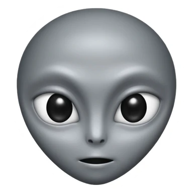 Grey alien head, almond-shaped eyes solid black, entire eye black, no white or iris, slanted, pale grey skin, cartoon emoji, no background


 sticker
