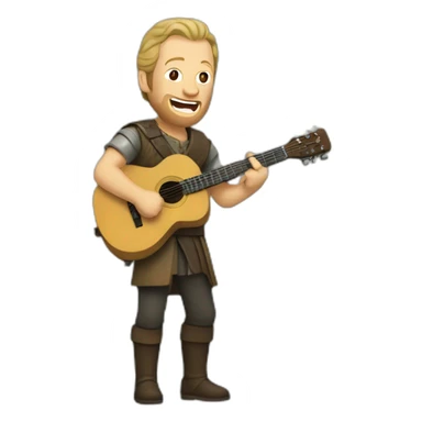 Jorah Mormont playing guitar sticker