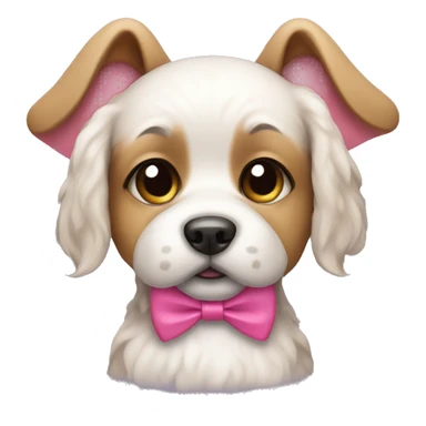 Dog with a pink bow sticker