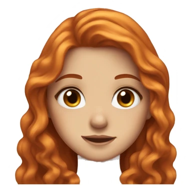 Girl with long wavy orange hair, one blue eye and one brown eye, freckles and pretty   sticker