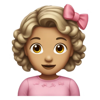 Girl with hair bow sticker