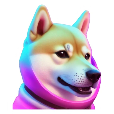 Synthwave Shiba Inu sticker