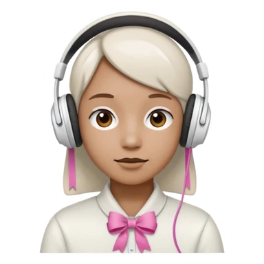 Beyaz kulaklık Kurdeleli  sticker