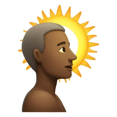 person staring at the sun sticker
