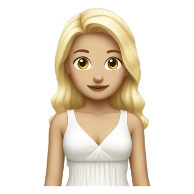Blond girl wearing a white dress sticker