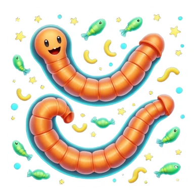 Worms eating starts in space sticker