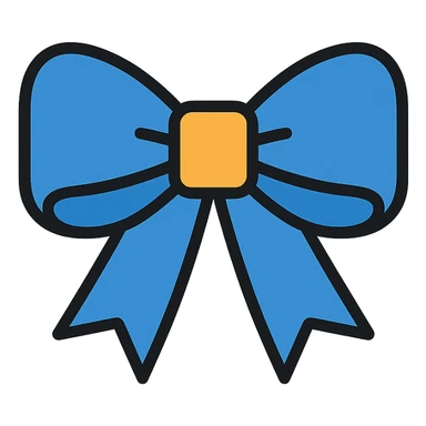 blue bow icon with color outline sticker