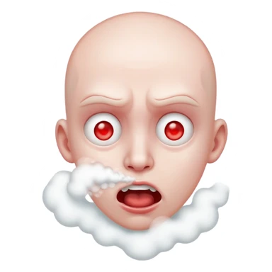 Person foaming at the mouth with red eyes and steam coming from their ears sticker