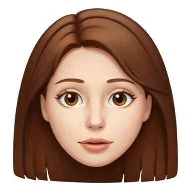 Women with brown hair and hang over her face sticker