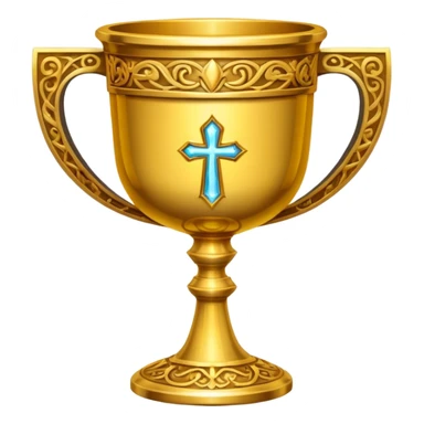 holy grail, ornate golden chalice, glowing sticker