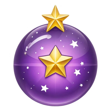 Bola de cristal roxa com estrela dourada brilhante dentro sticker