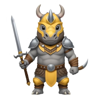 rhino with viking helmet and sword sticker