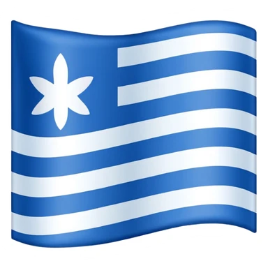 emoji Flag with 3 simple  horizontal lines: white, blue, white, equal one to another sticker