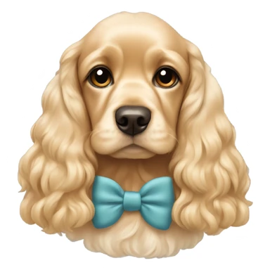  blonde cocker spaniel with bows sticker