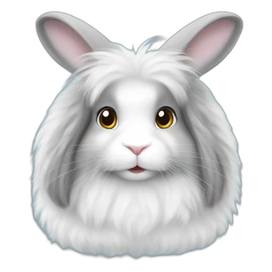 white and grey angora rabbit sticker