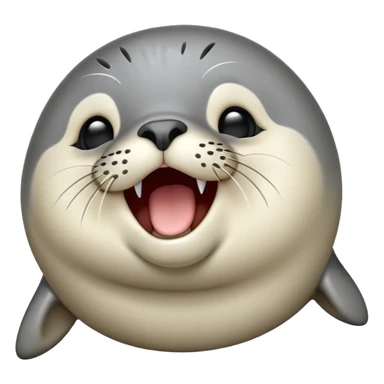 cinematic-cute-realistic yawning-harbour-seal-portrait-emoji,-head-tilted-slightly-with-a-dramatic,-wide-open-yawn,-showcasing-a-smooth,-rounded-body-with-gently-drooping-features-and-sleepy,-half-closed-eyes,-simplified-yet-irresistibly-adorable sticker