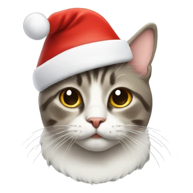 Cat with Santa Claus hat sticker