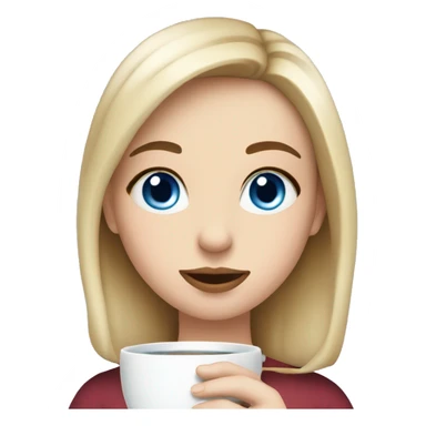 Girl sipping tea blue eyes blound Christmas sticker