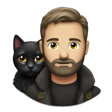 dark german sherp with dark cat sticker