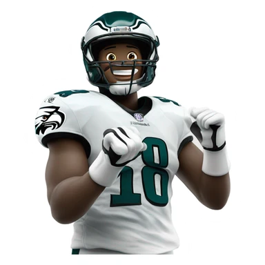 Philadelphia eagles player celebrating sticker