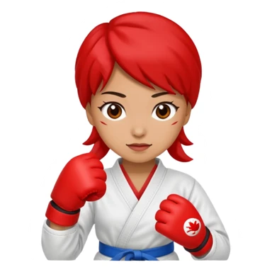 karate lady, red glove sticker