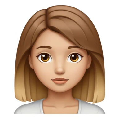 Chica con pelo marrón con mechas rubias  sticker