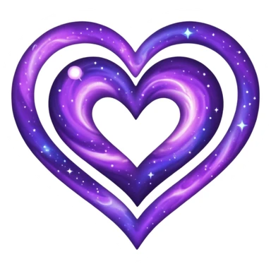 Purple galaxy heart sticker